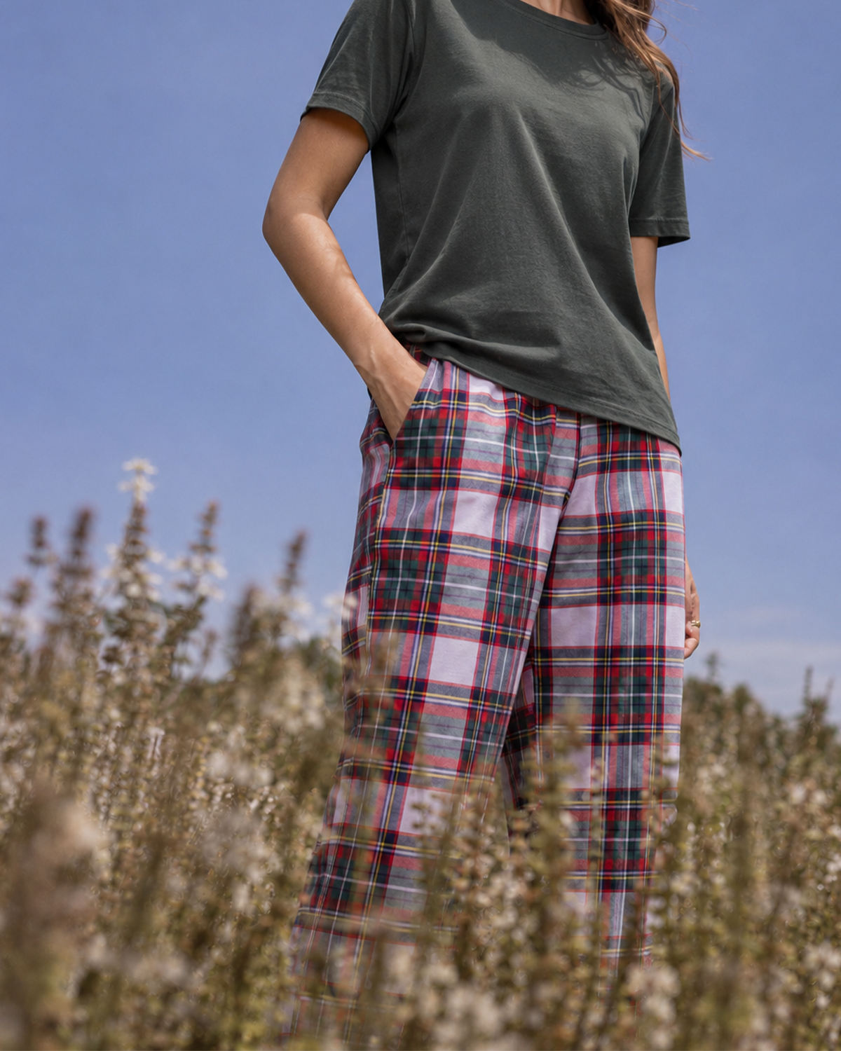Red Plaid Pyjama Pants set