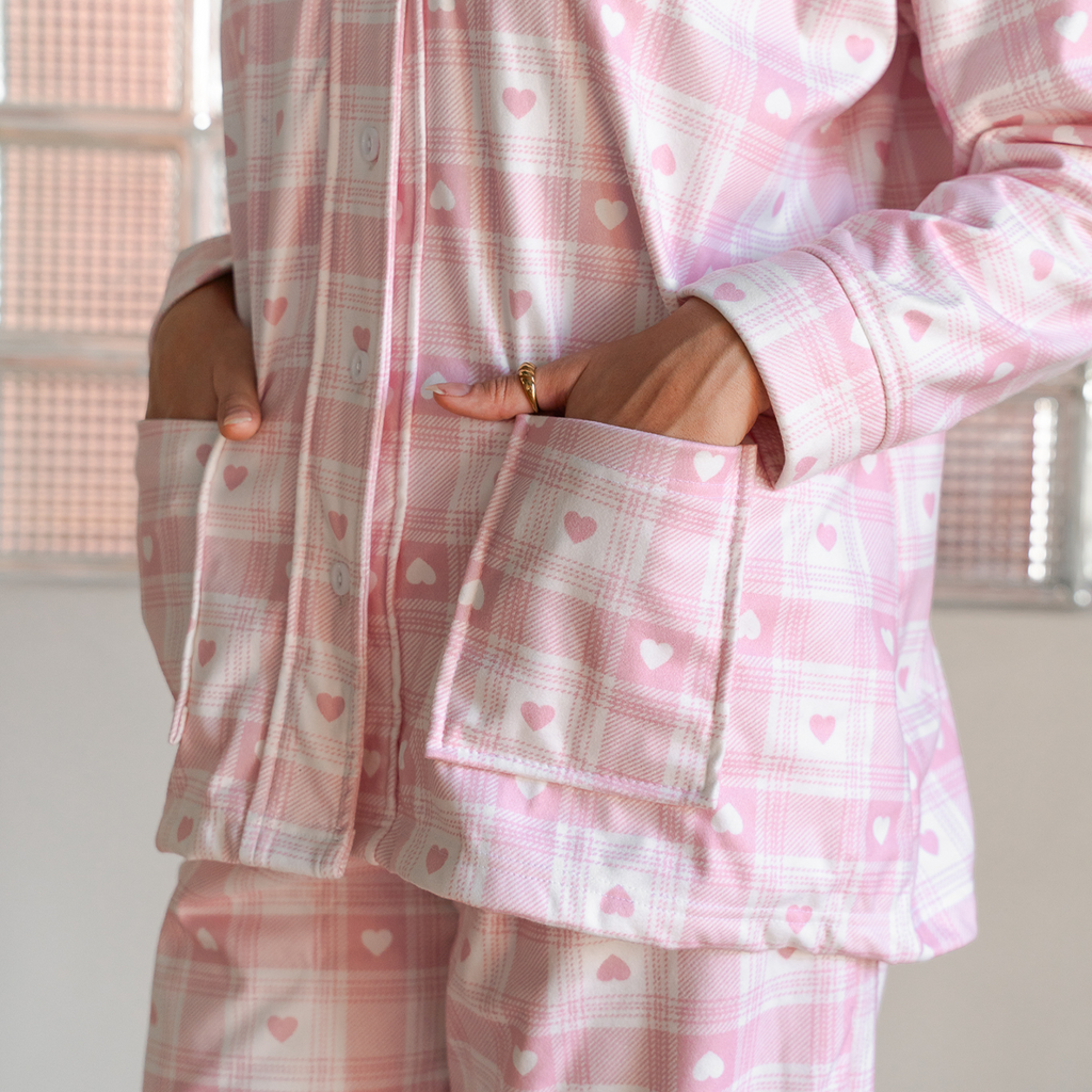 Checkered Hearts Pyjama Set