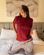 Checkered Pyjama Pants set - Burgundy