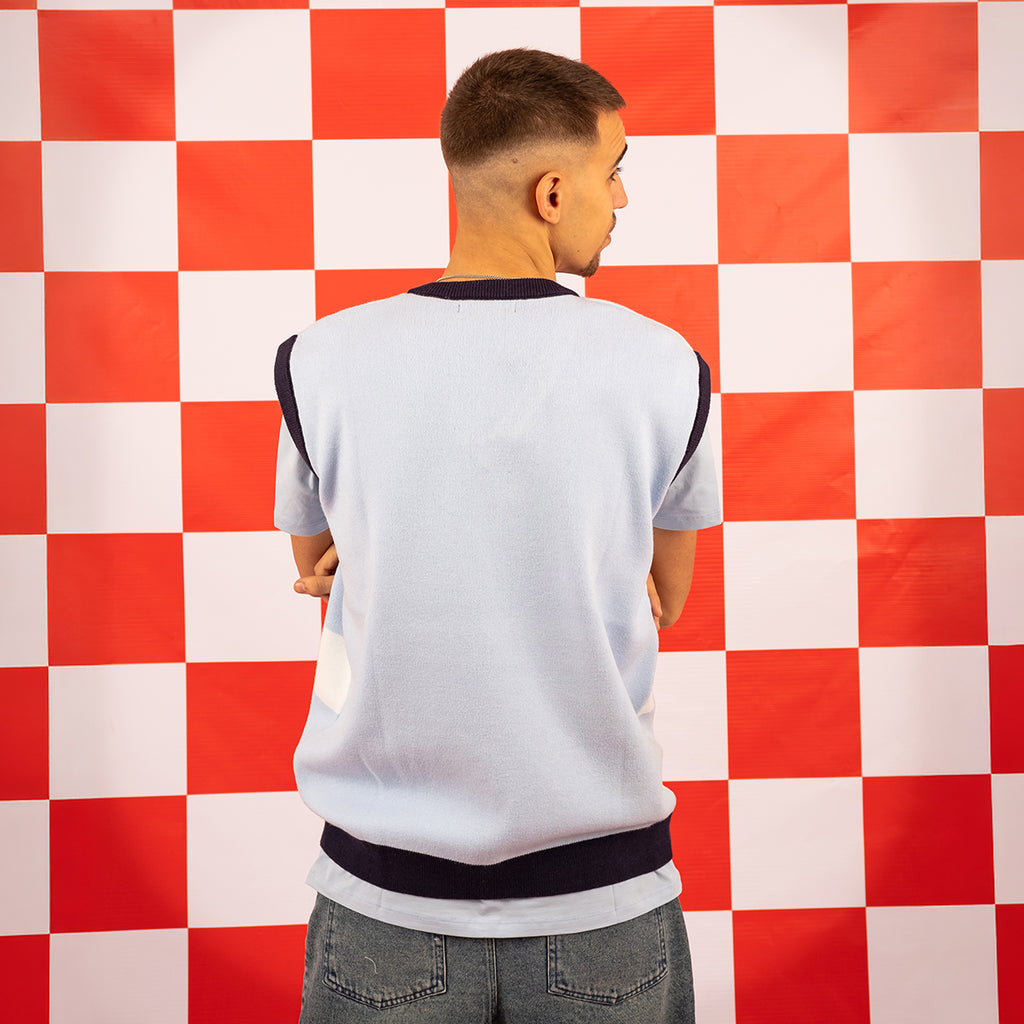V Neck Checkered Vest