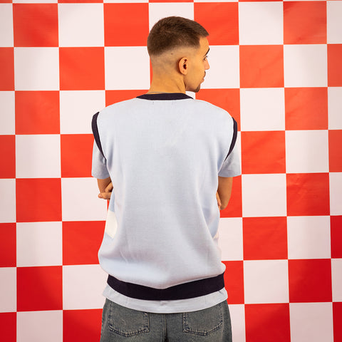 V Neck Checkered Vest