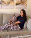 Plaid Pyjama Pants set - Rose