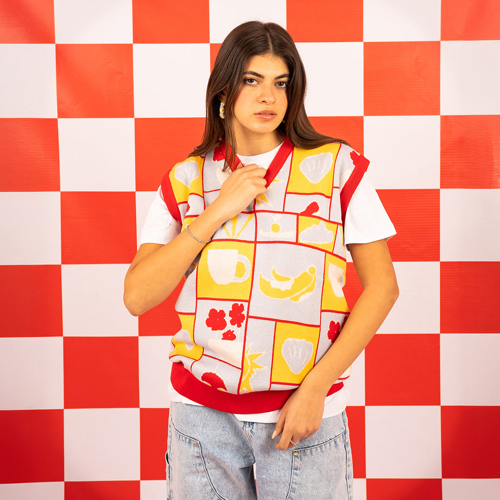 V Neck Pattern Vest
