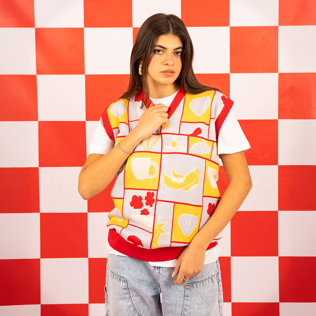 V Neck Pattern Vest