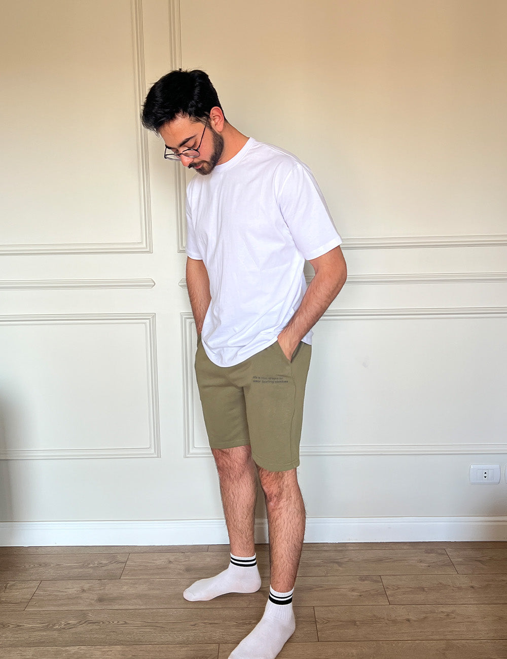 Printed Melton Short Set Olive Secondary image
