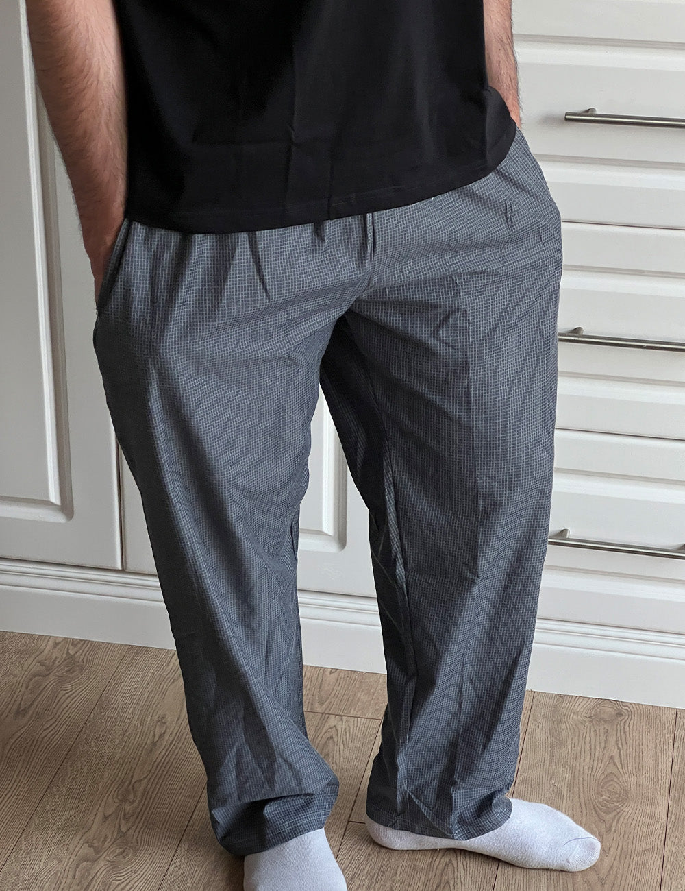 Checkered Pants Pyjama set- Gray
