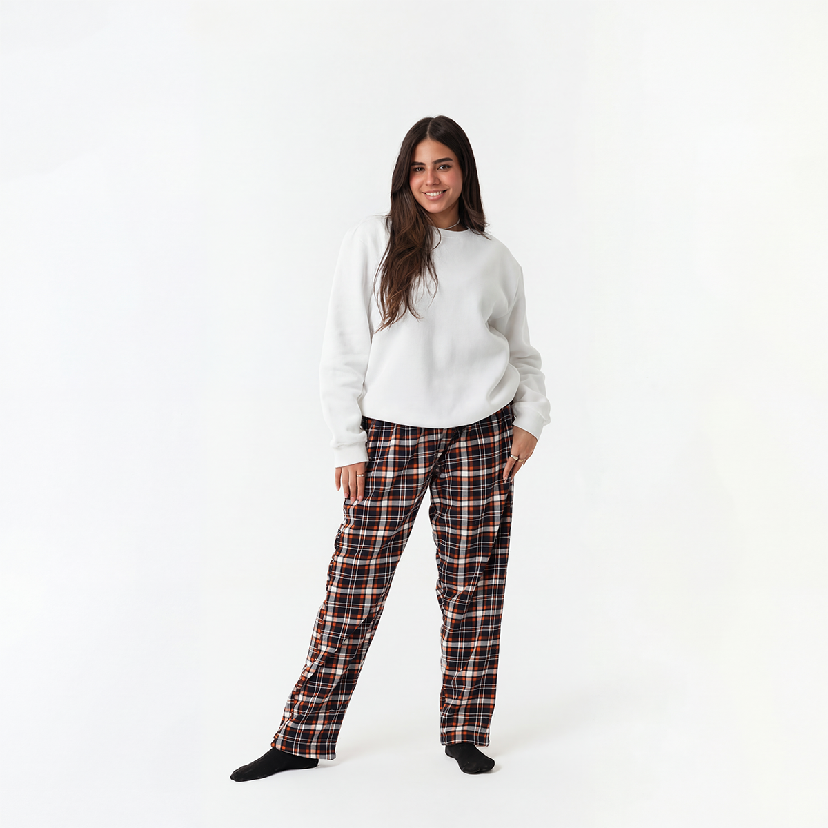 Brown Plaid Winter Pyjama set Main image