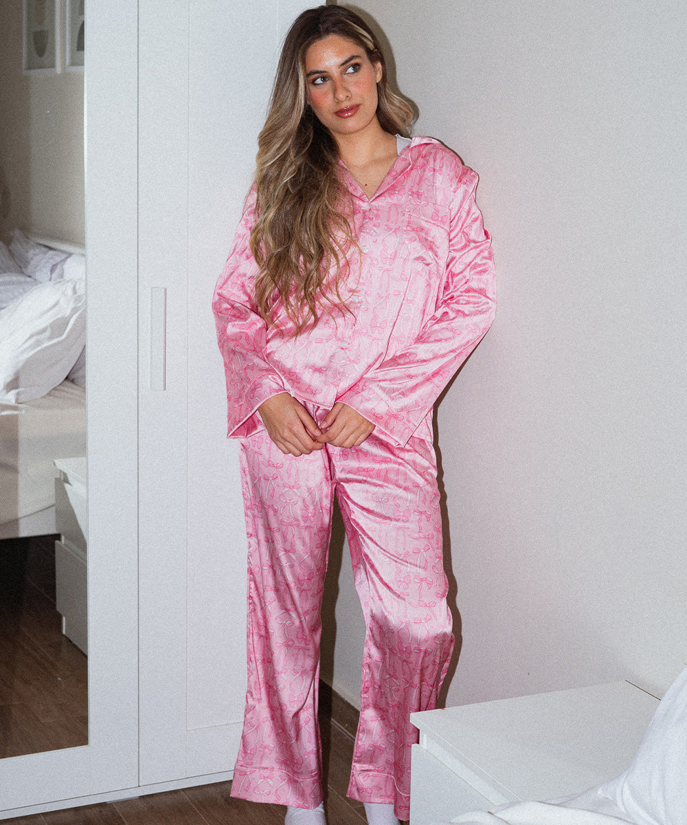Bows Satin Pyjama Set