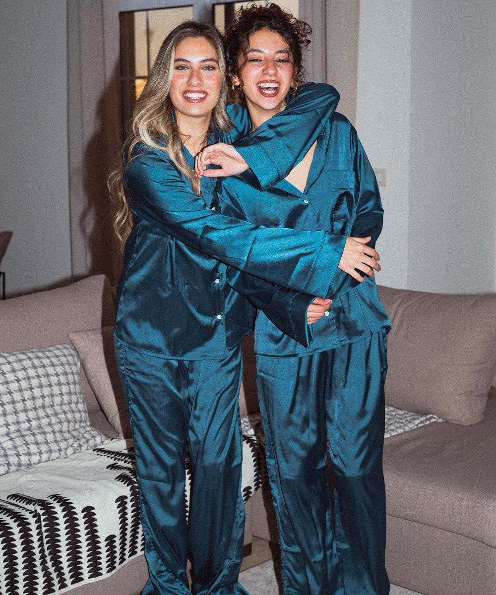 Plain Satin Royal Teal Set