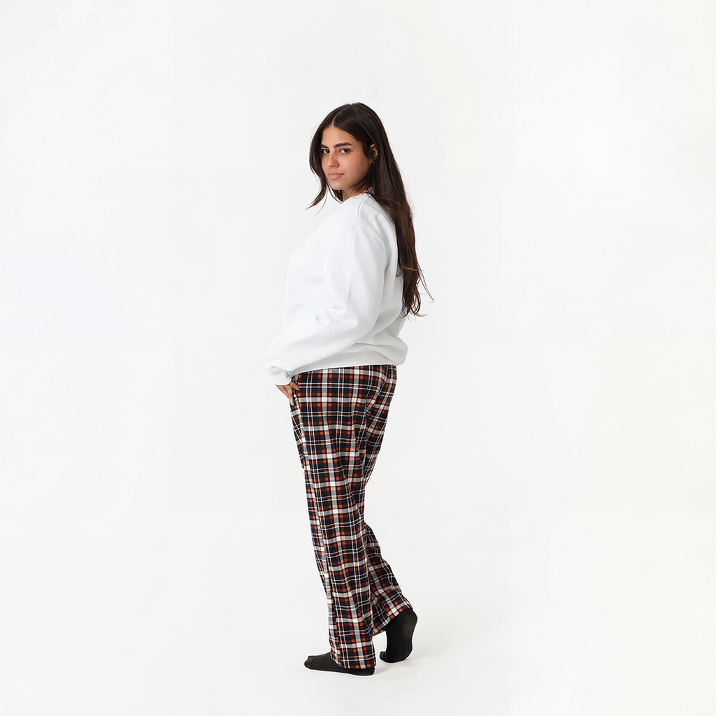 Brown Plaid Winter Pyjama set