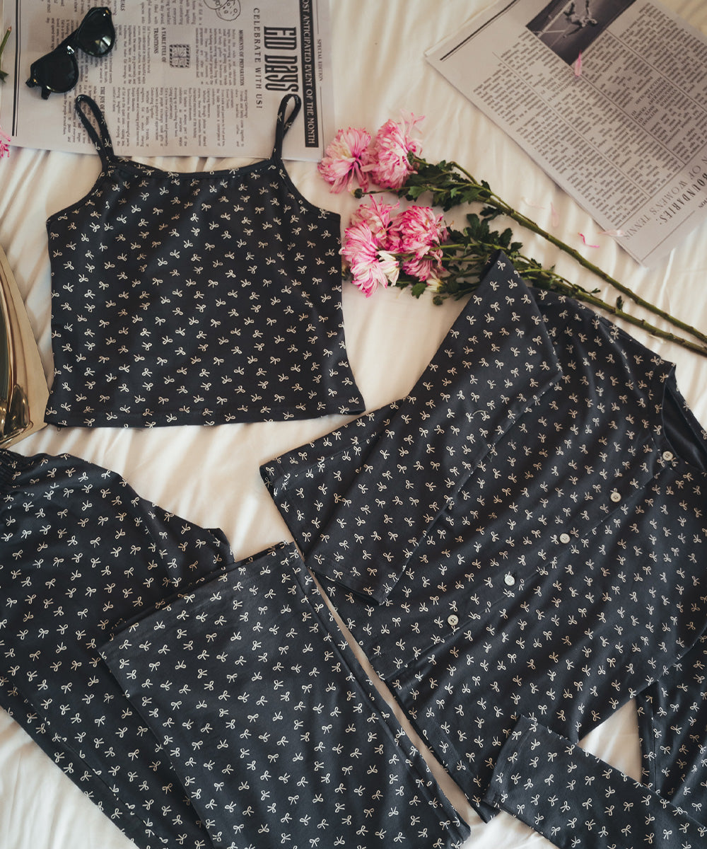 Ribbons PJ 3 Pieces Set Navy
