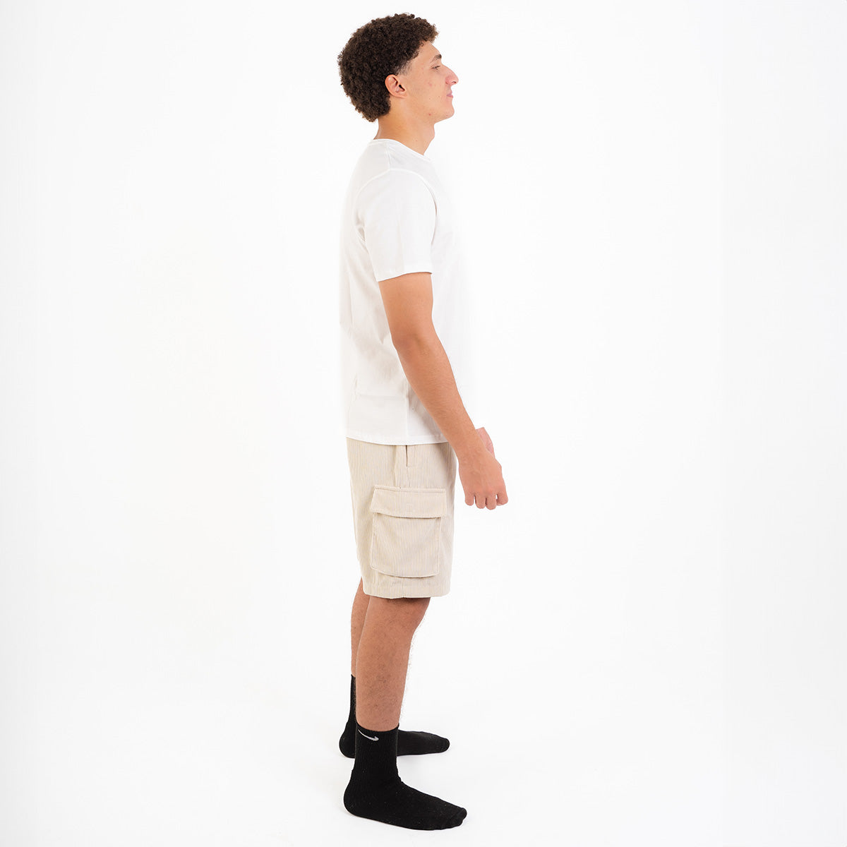 Beige Corduroy Short