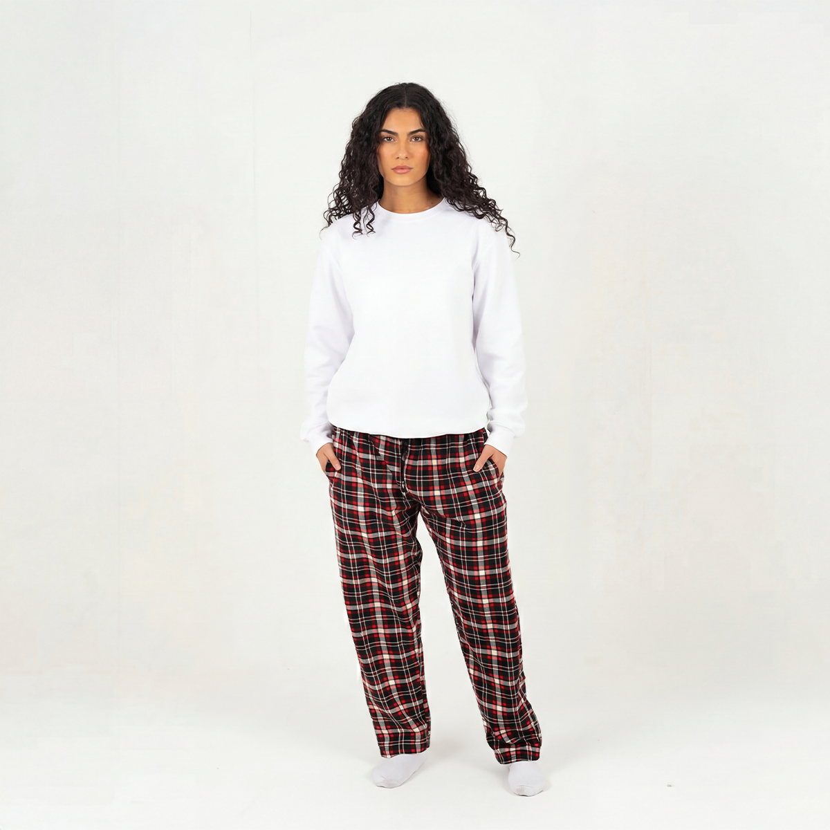 Black Red Plaid Winter Pyjama set Main image