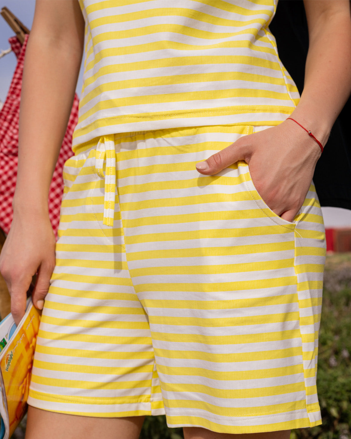 Serenity Stripe Short set Yellow