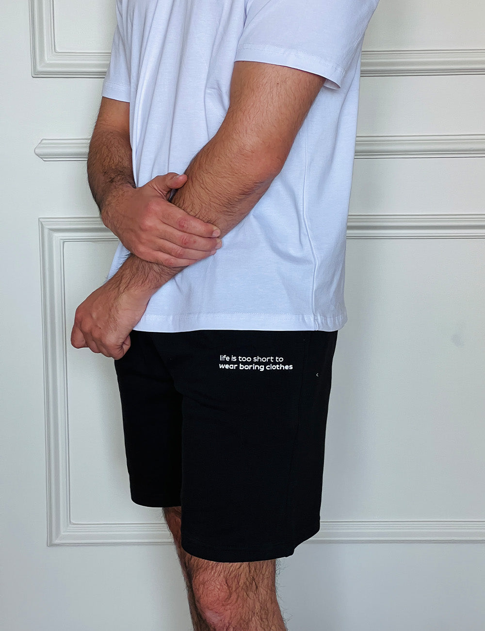 Printed Melton Short Set Black Secondary image