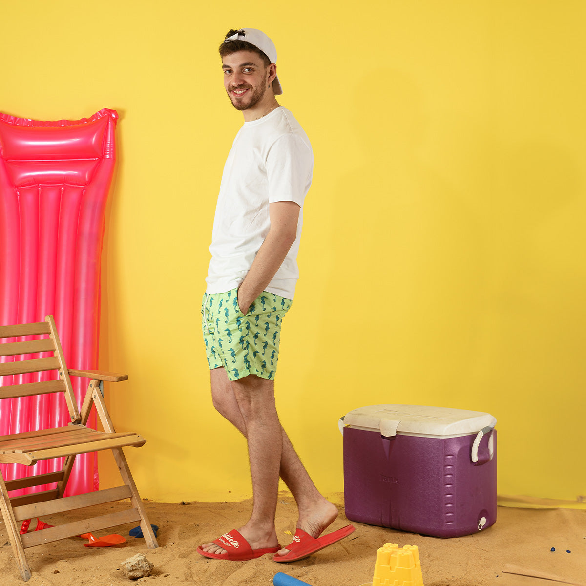 Neon Seahorse Swim Short Secondary image