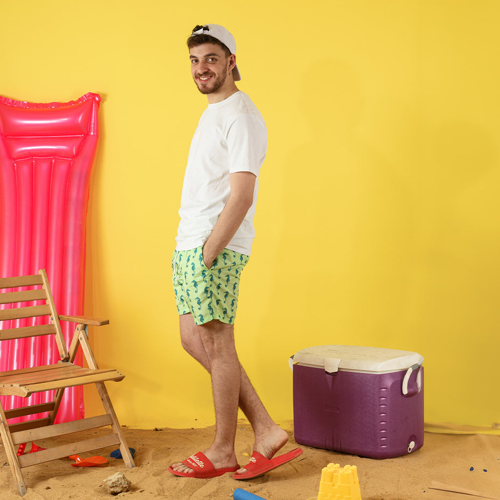 Neon Seahorse Swim Short