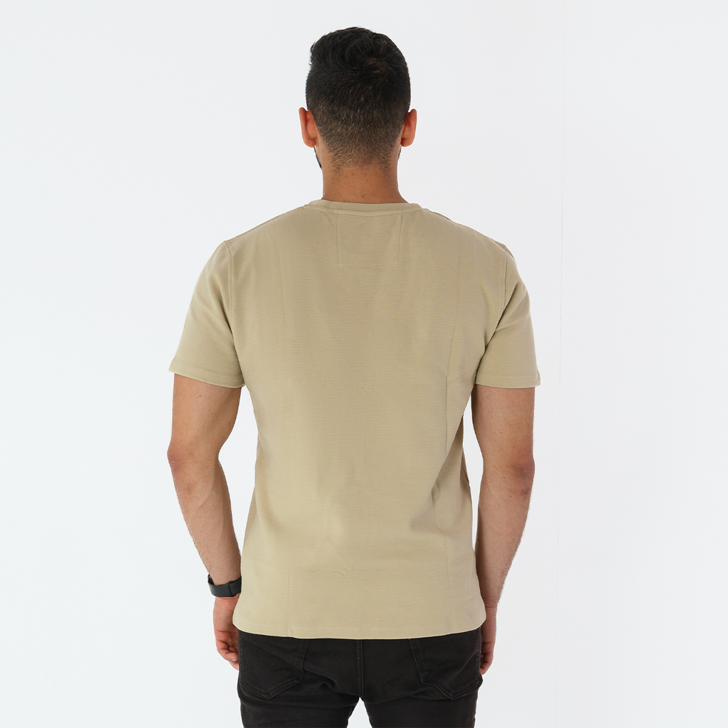 BEIGE  RIBBED TEE