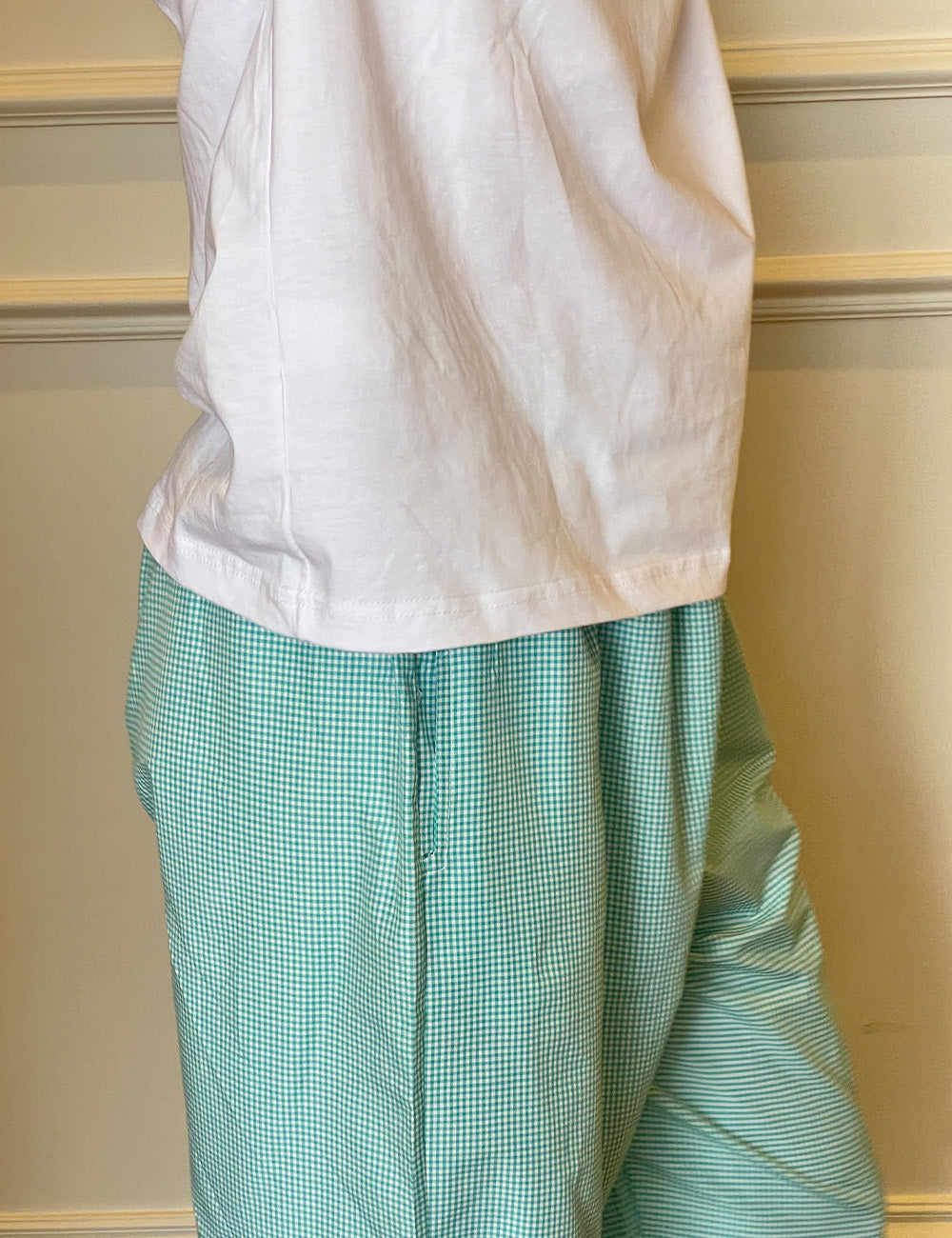Checkered Pants Pyjama set- Turquoise