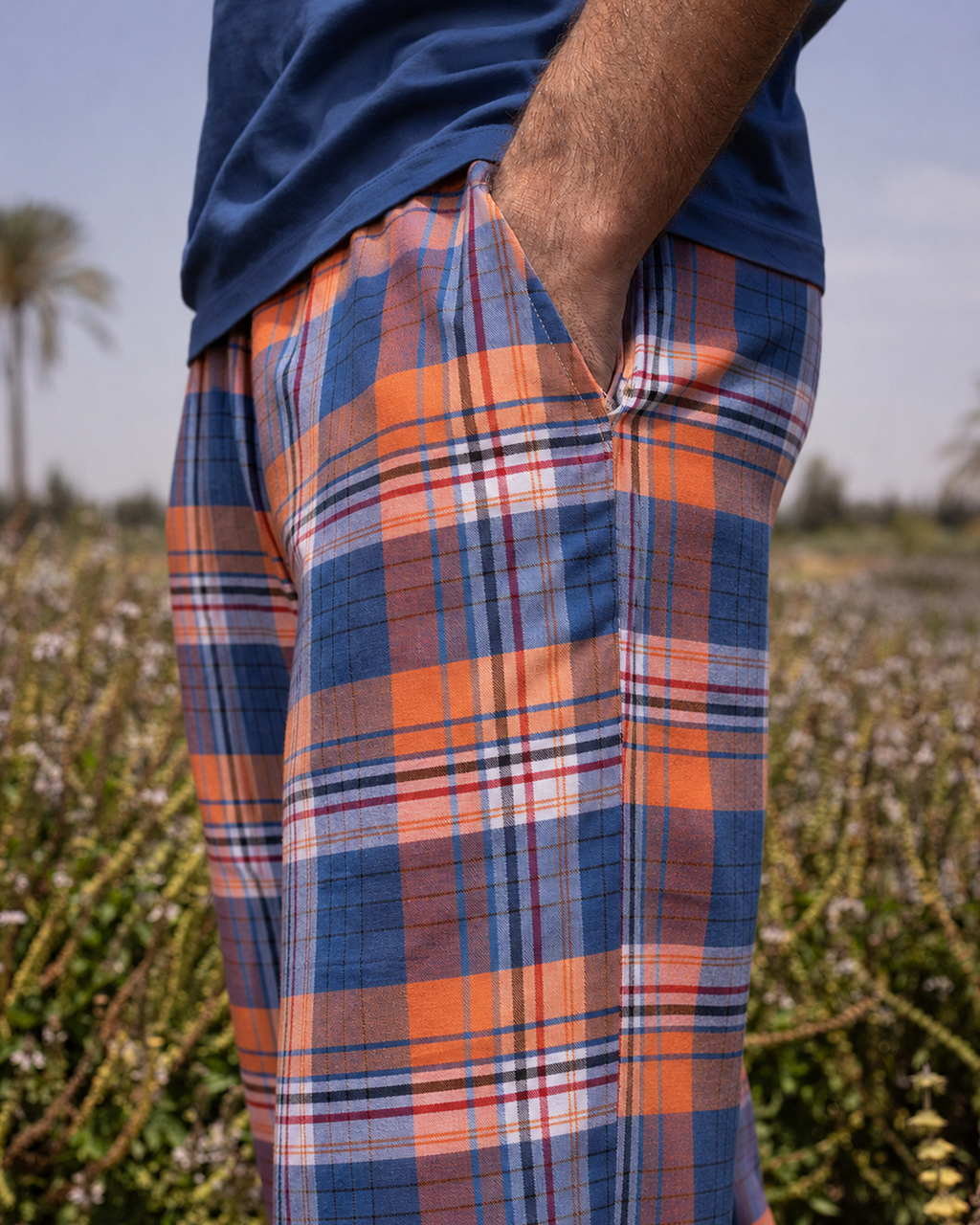 Orange Plaid Pyjama Pants set