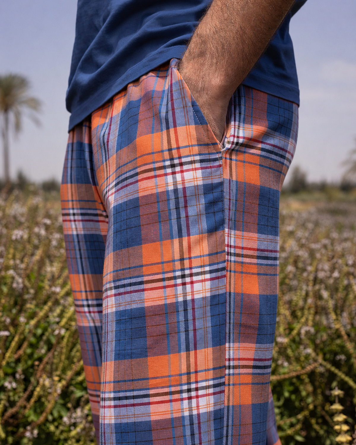 Orange Plaid Pyjama Pants set