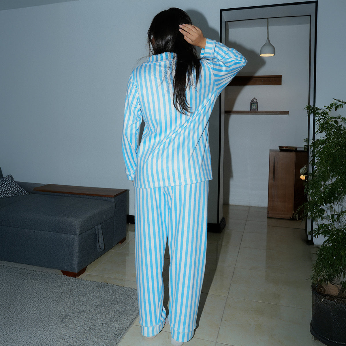 Blue striped pyjama set