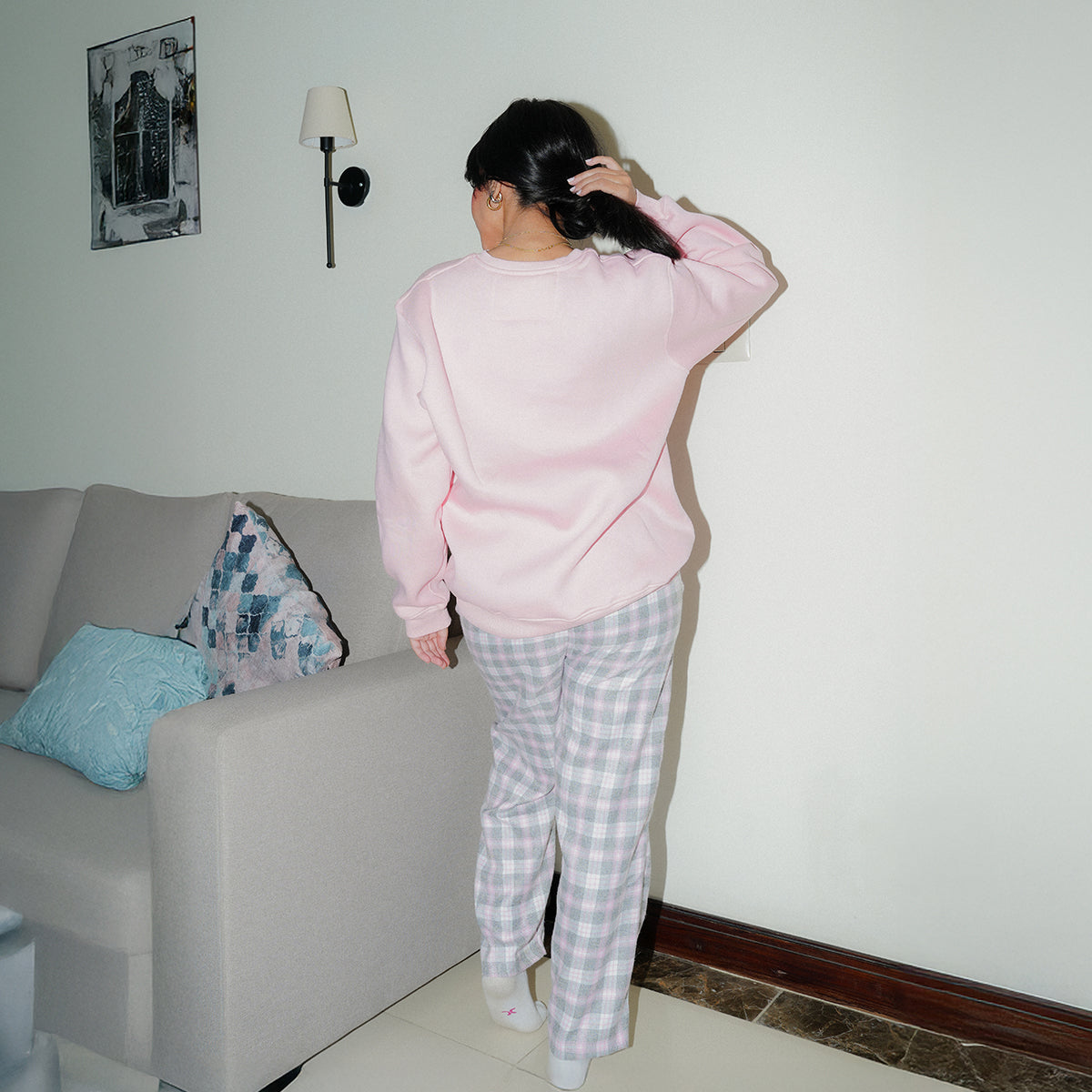 Rose Plaid Flannel Set Secondary image
