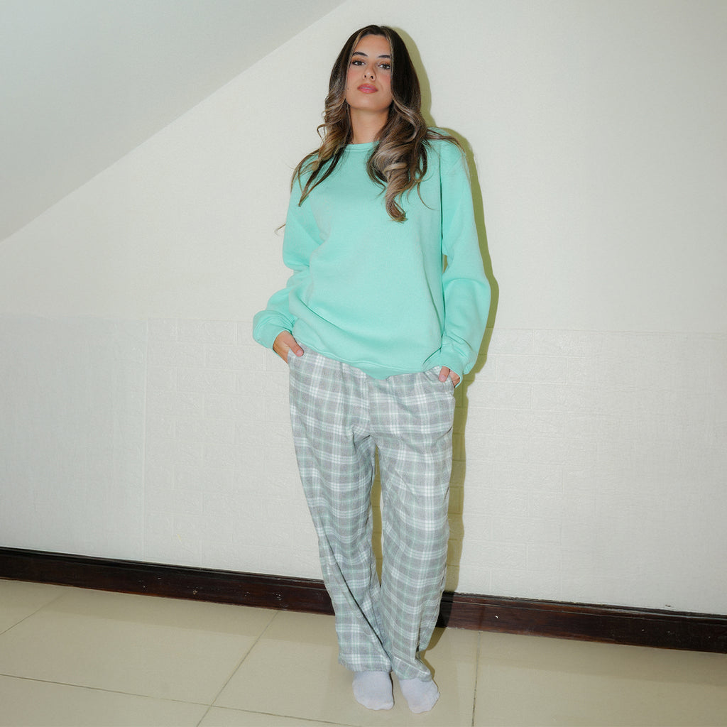 Pistage Plaid Flannel Set
