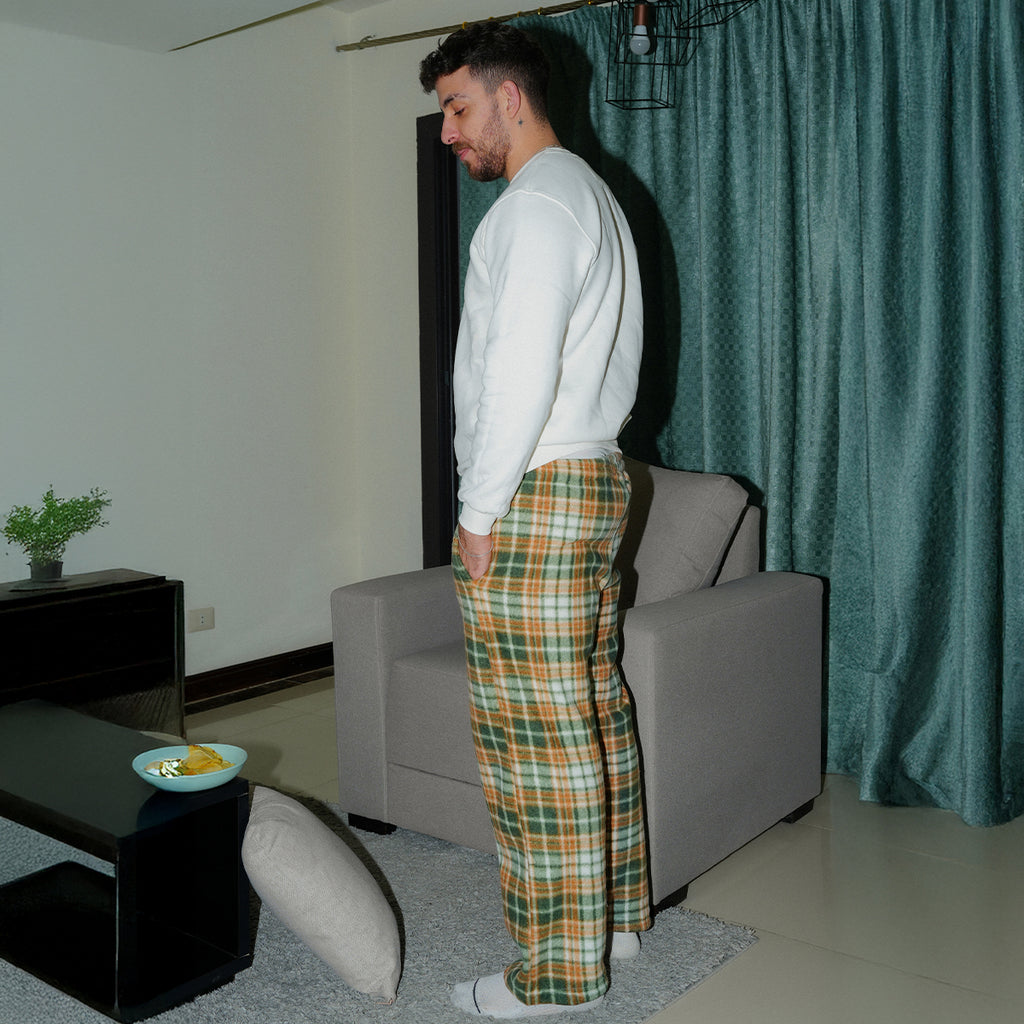Olive Plaid PJ Set