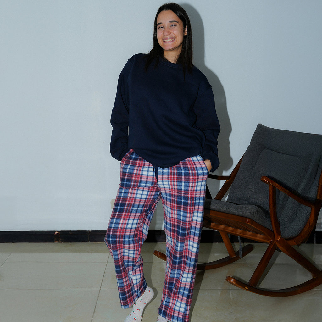 Navy/Burgundy Plaid Flannel Set