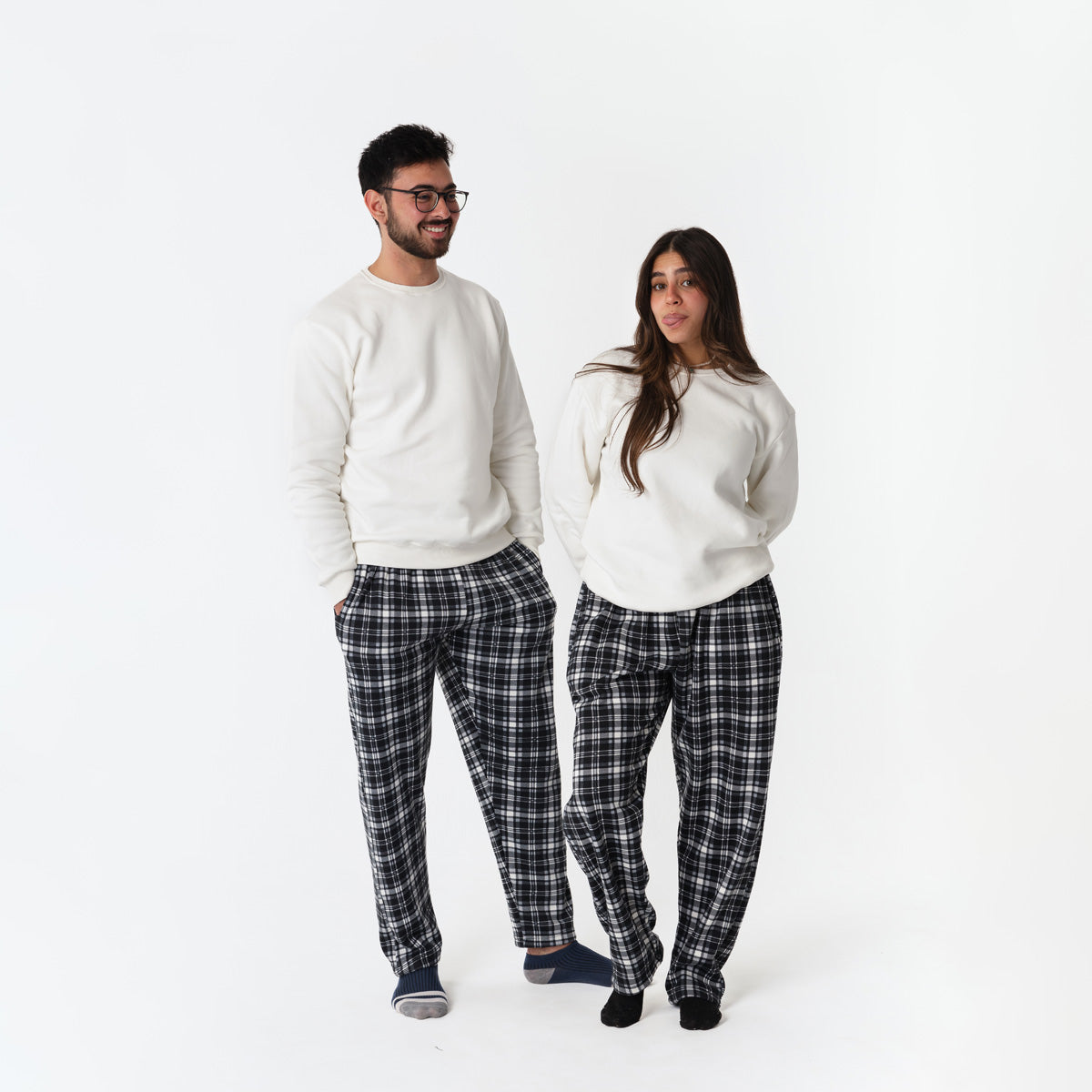 Black Plaid Winter Pyjama set