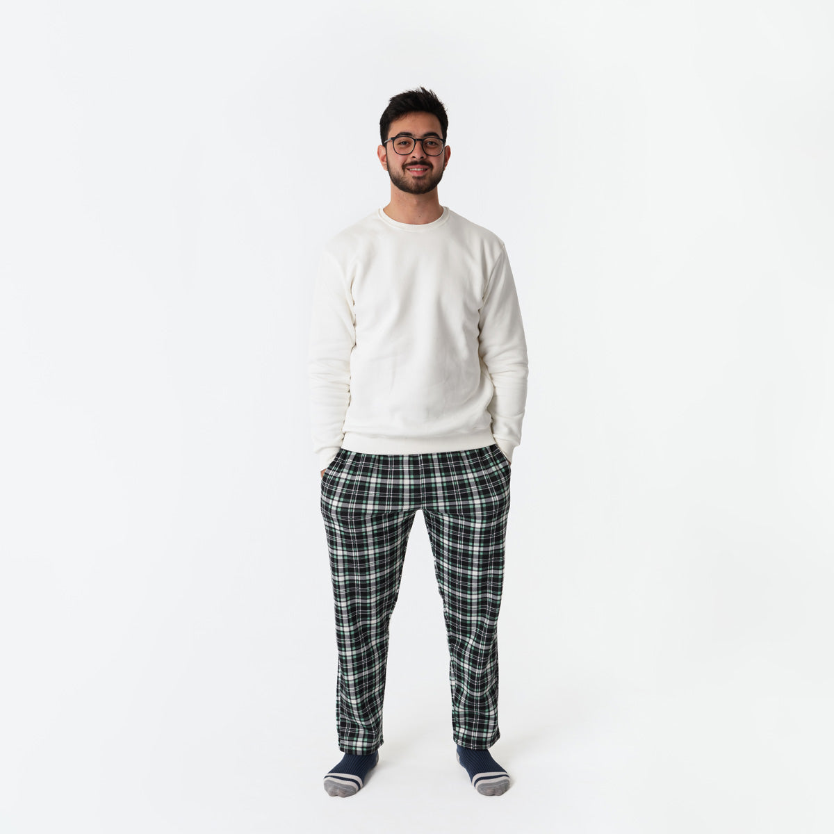 Green Plaid Winter Pyjama set Main image
