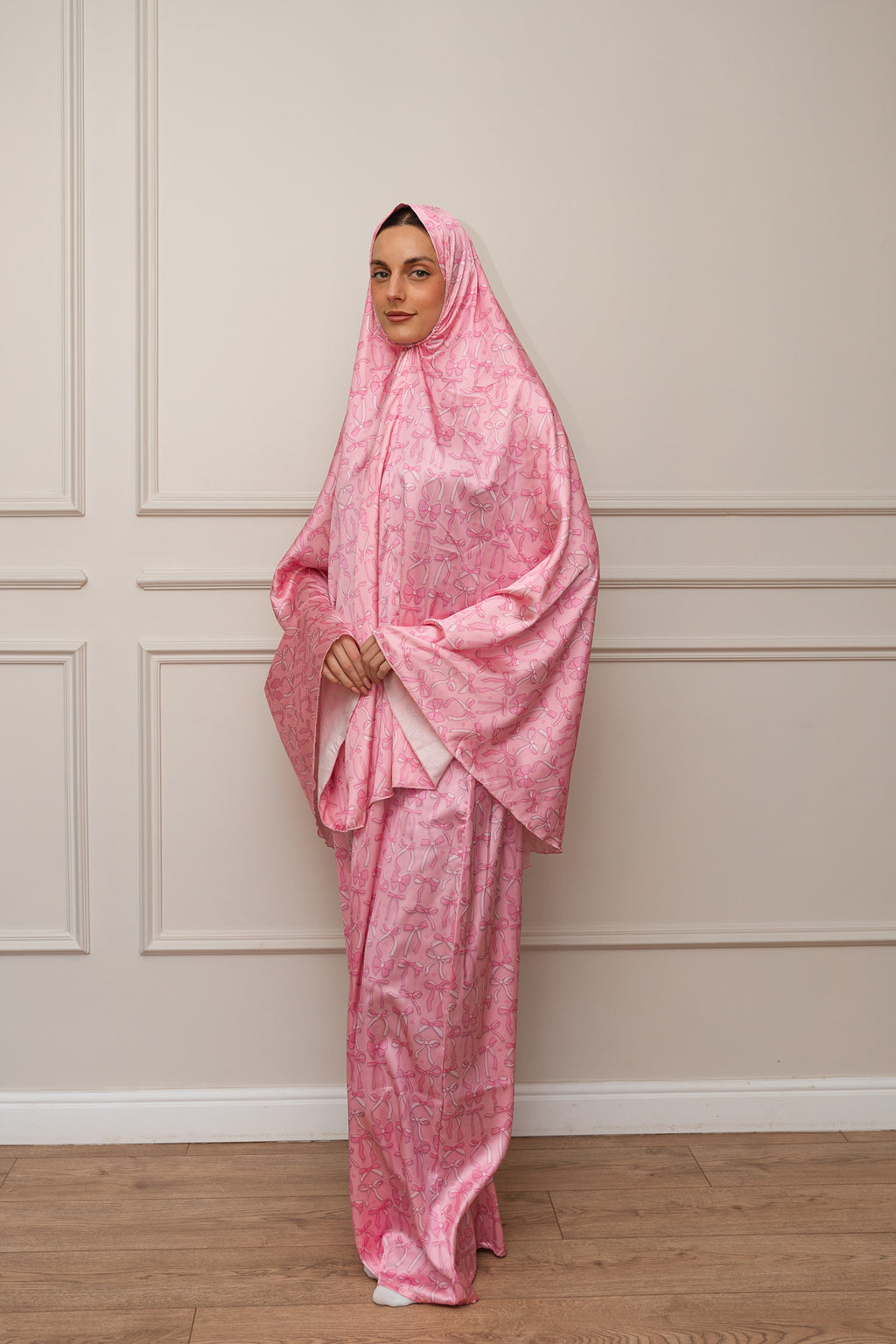 Pink Bows Satin Isdal Set