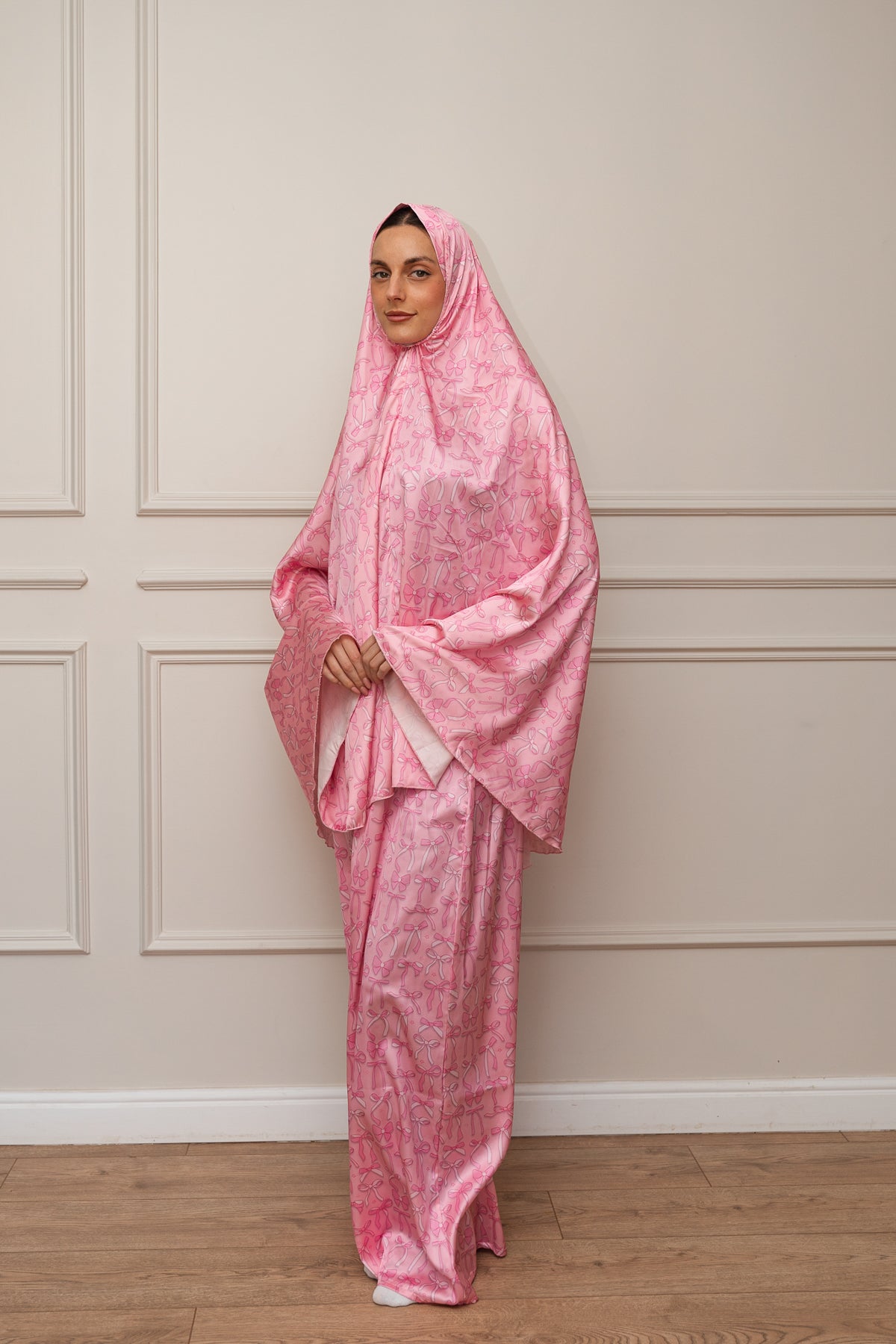 Pink Bows Satin Isdal Set