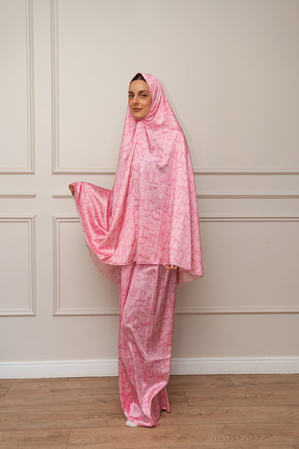 Pink Bows Satin Isdal Set