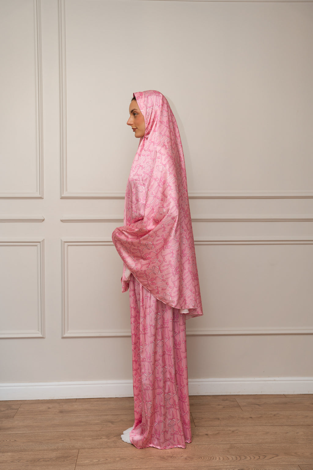 Pink Bows Satin Isdal Set