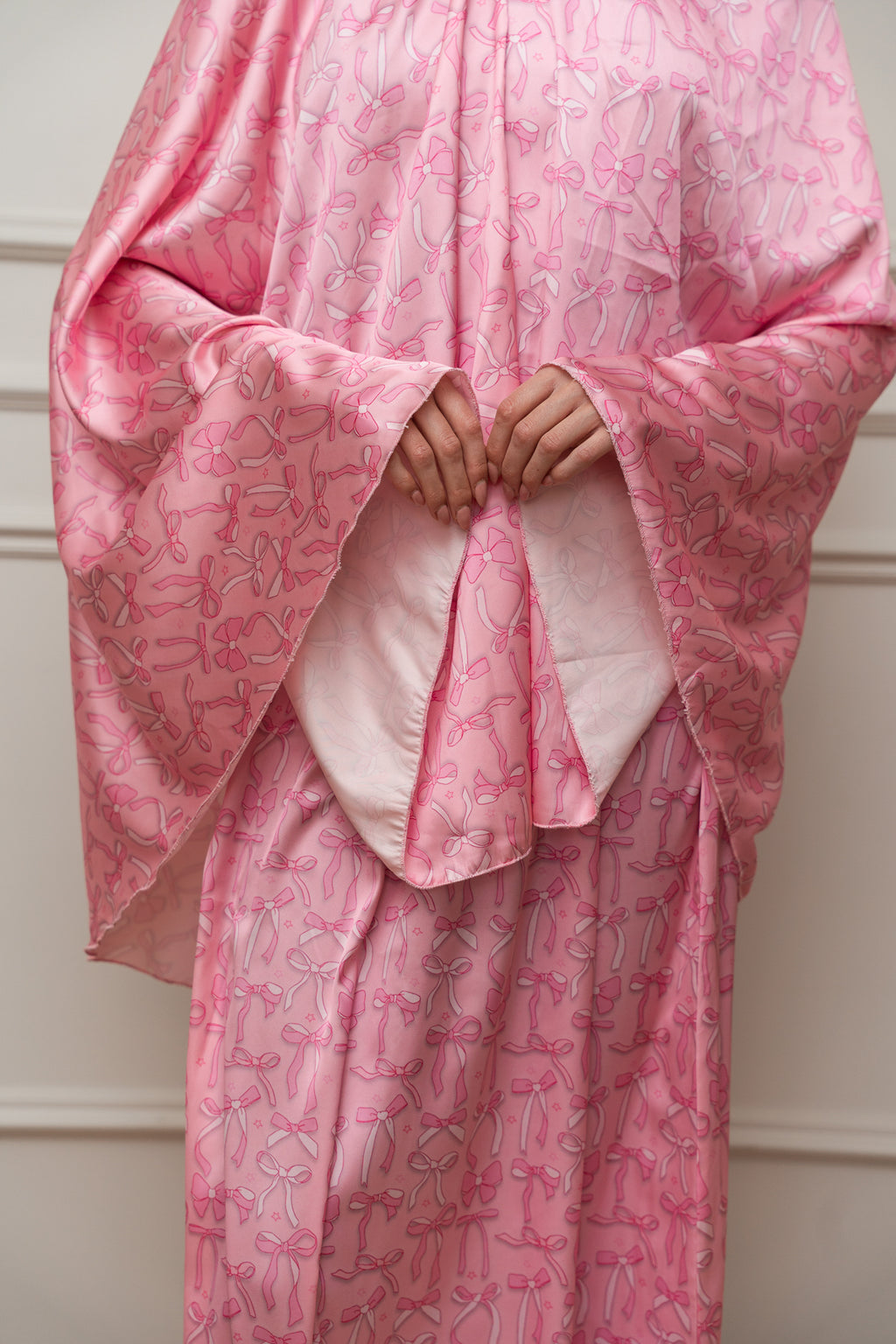 Pink Bows Satin Isdal Set