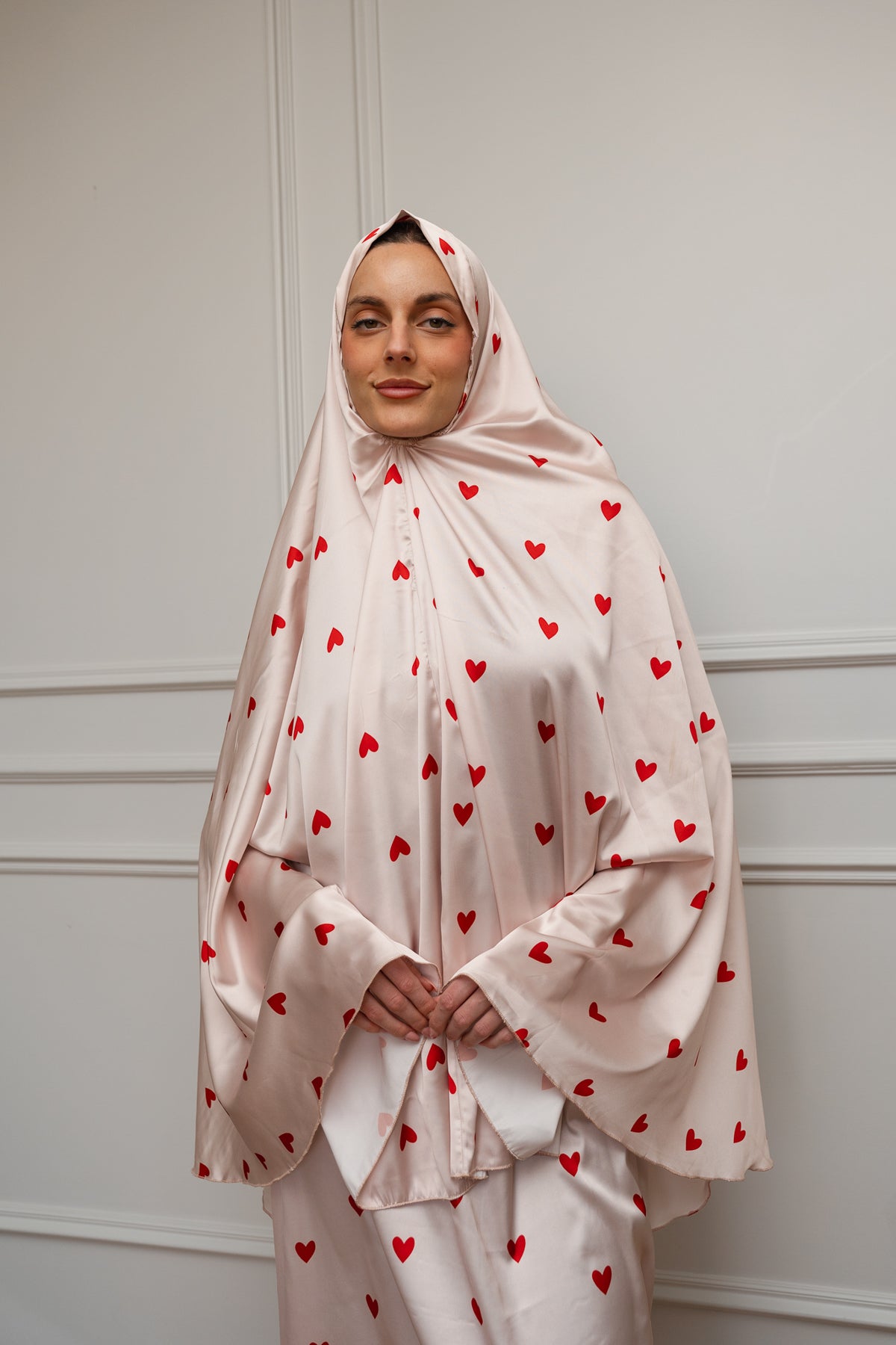 Red hearts Satin Isdal Set