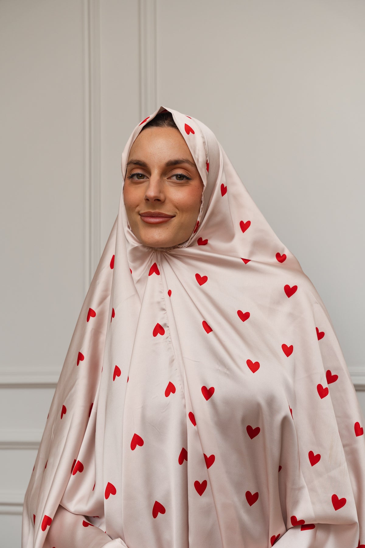 Red hearts Satin Isdal Set