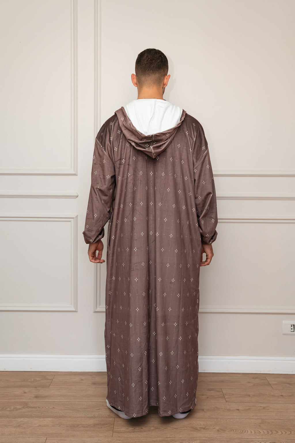 Printed Brown Open Monk