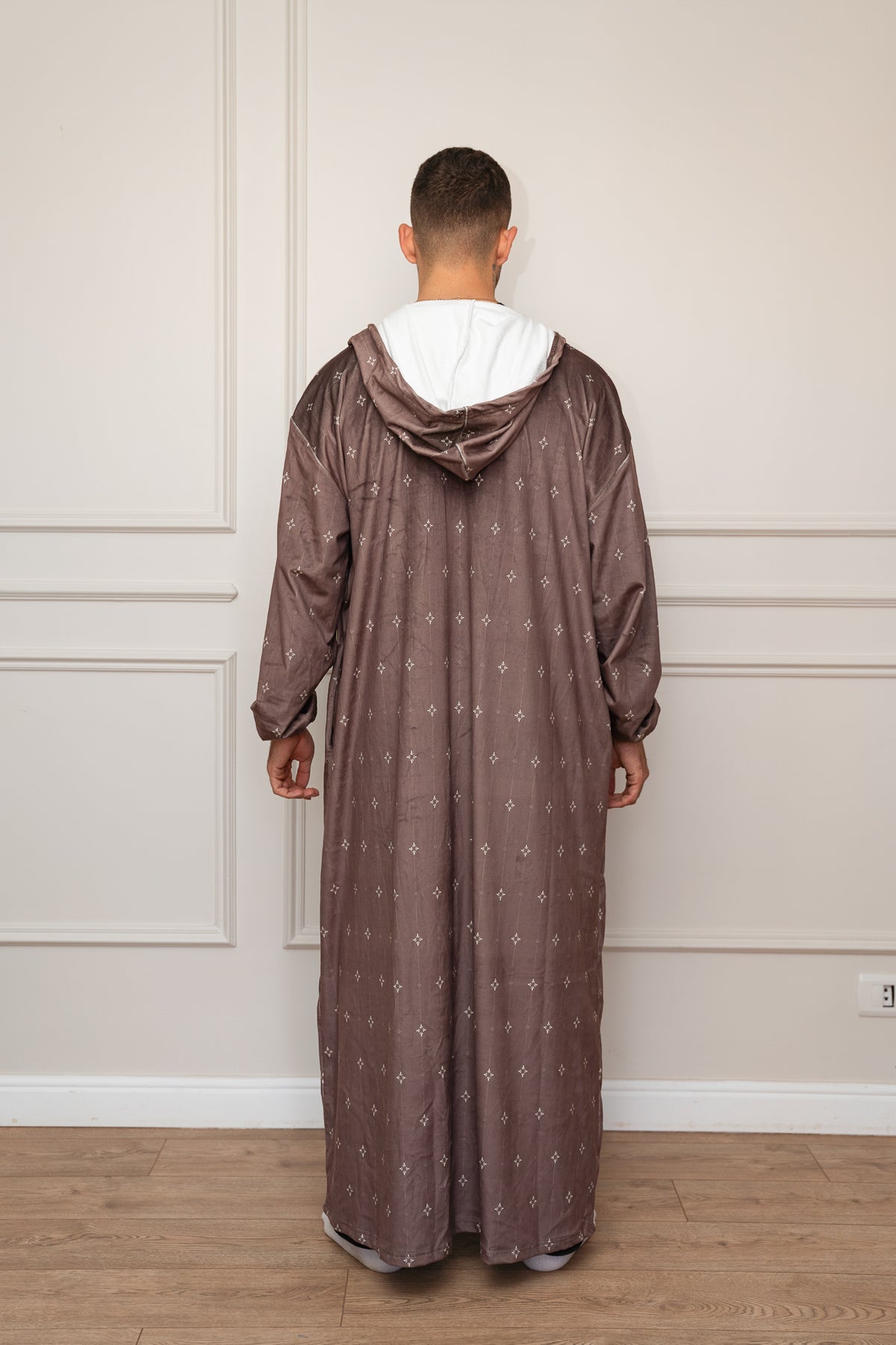 Printed Brown Open Monk