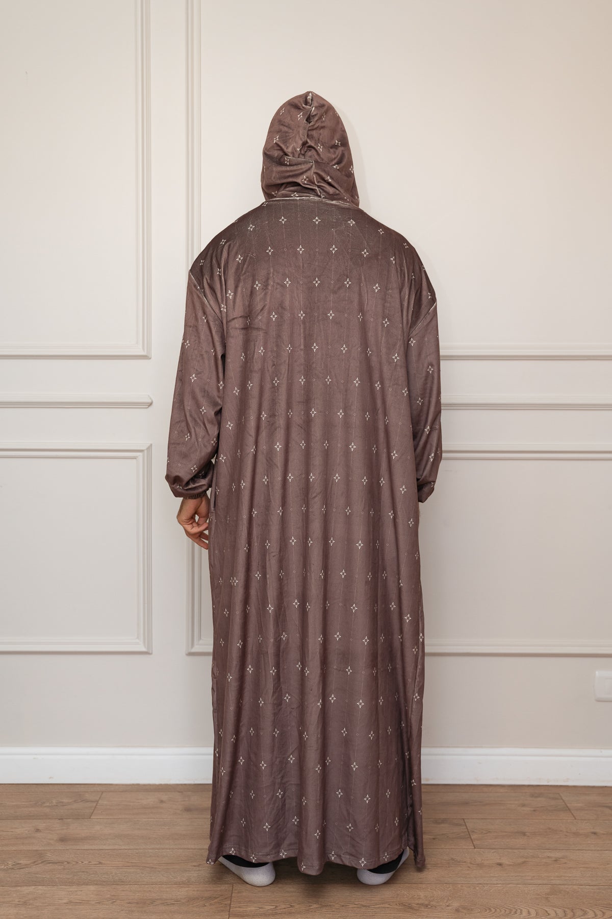 Printed Brown Open Monk