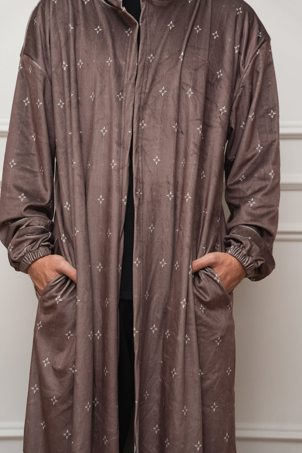Printed Brown Open Monk