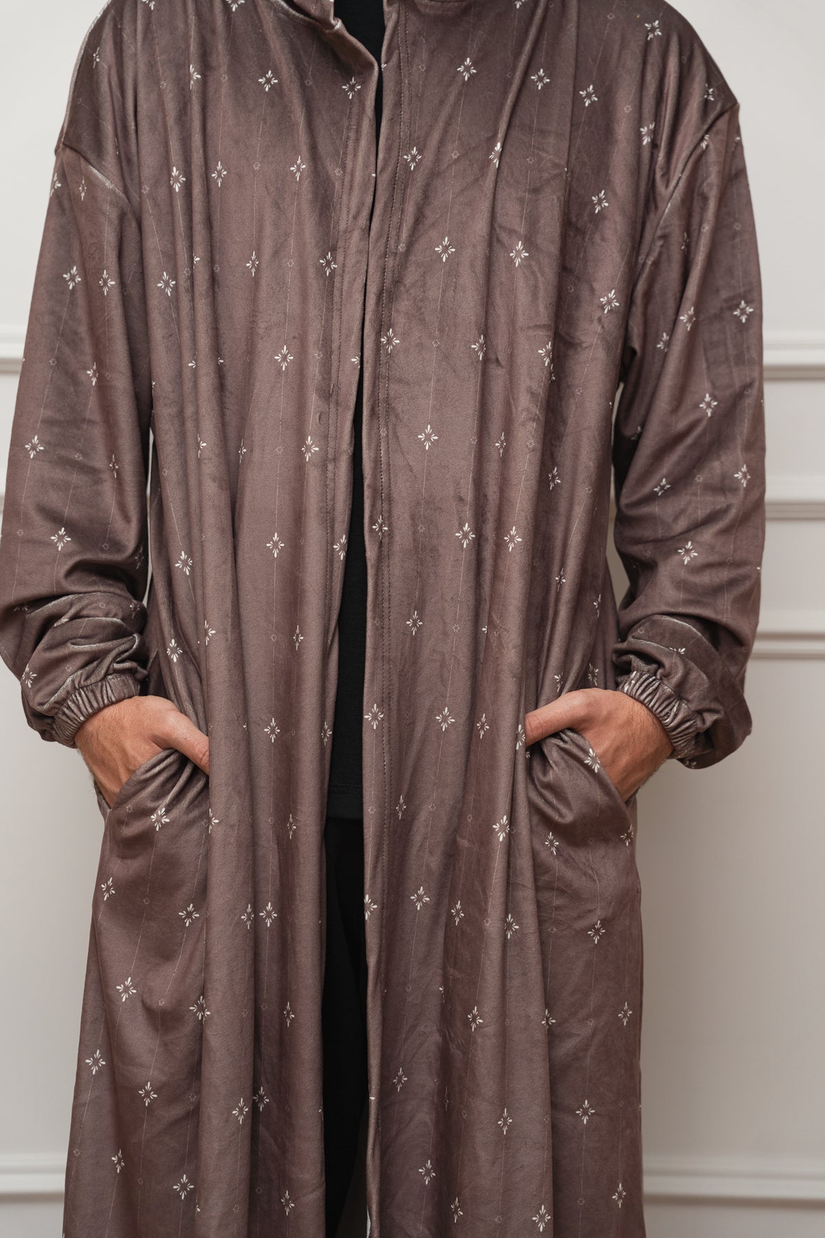 Printed Brown Open Monk