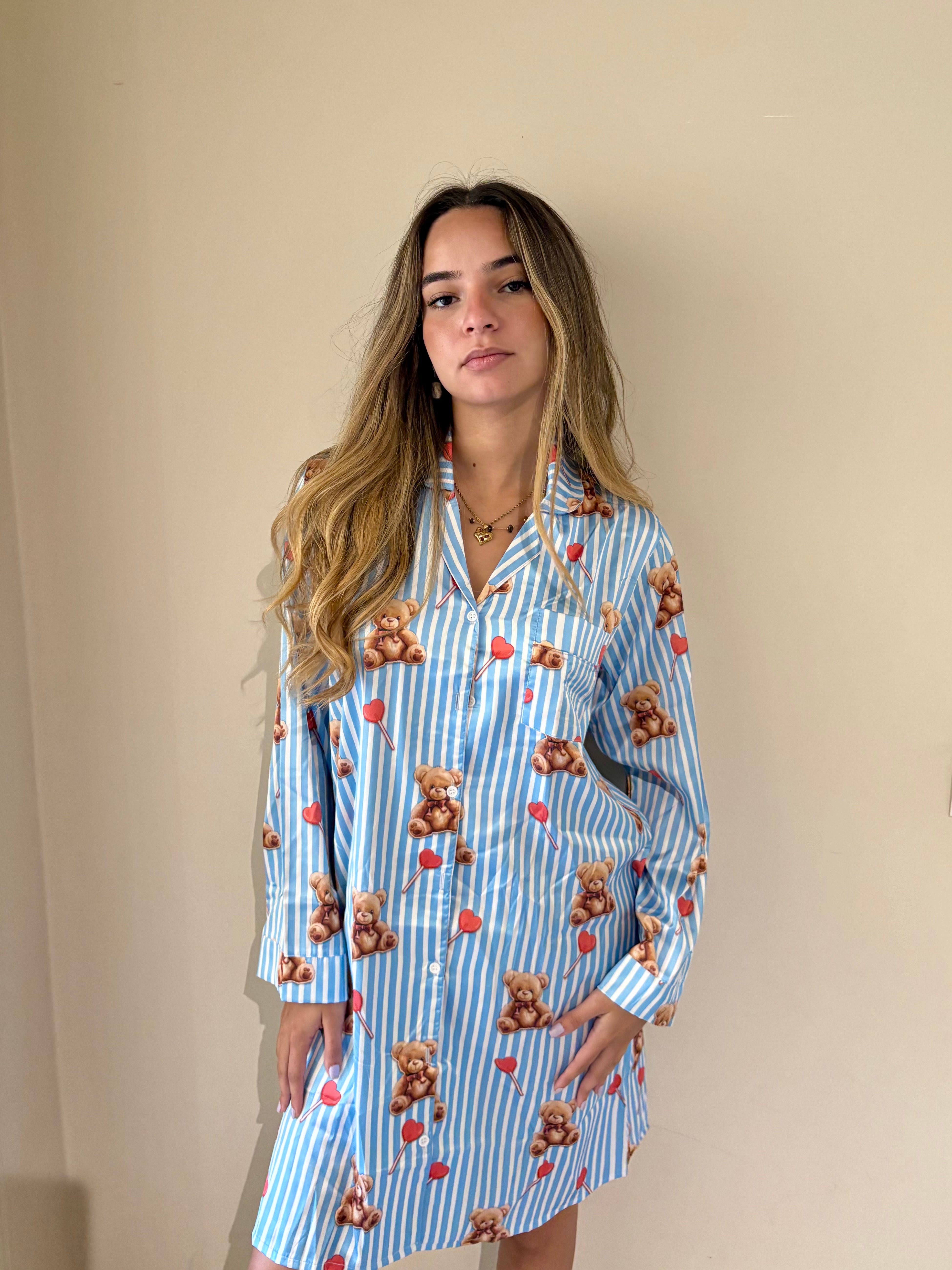 Teddy Satin Shirt Dress Main image