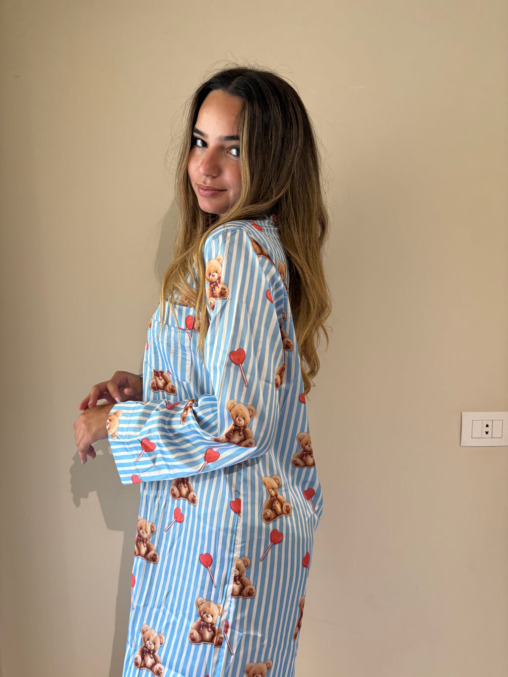 Teddy Satin Shirt Dress