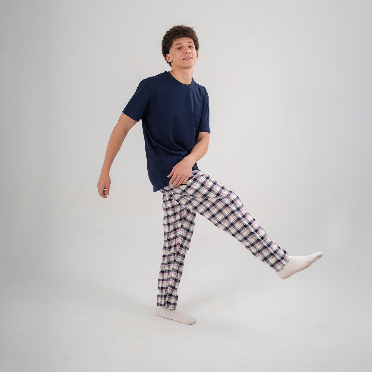 Pink Plaid Pyjama Pants set