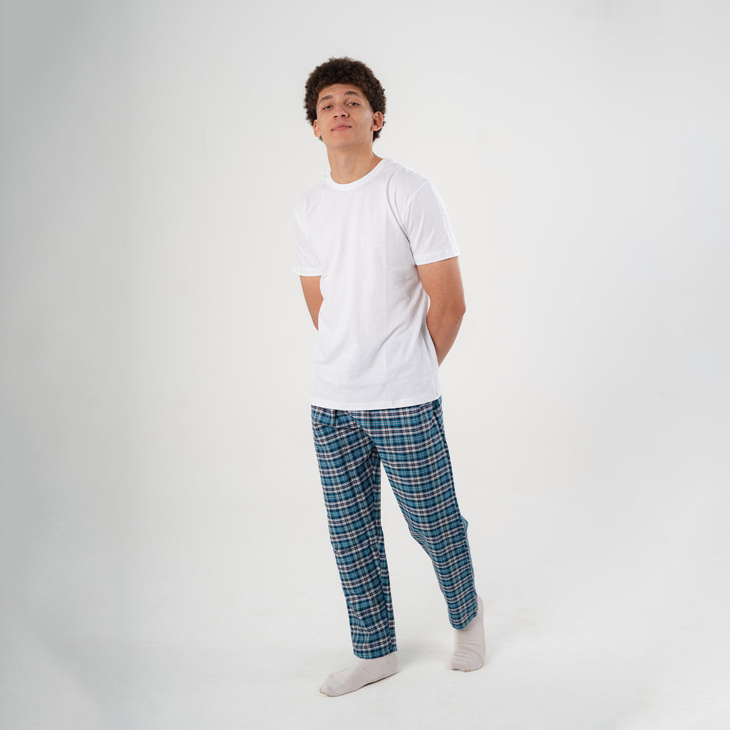 Turquoise Plaid Pyjama Pants set