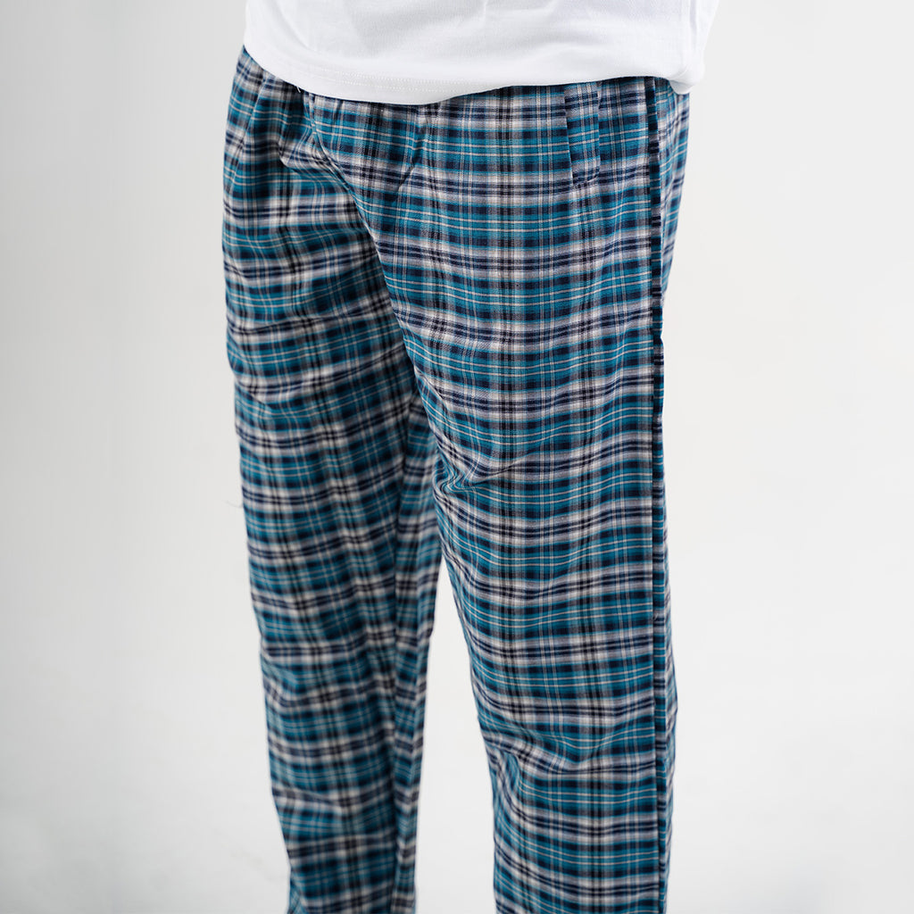 Turquoise Plaid Pyjama Pants set