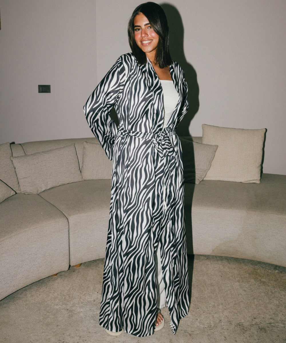 Zebra Satin Robe Main image